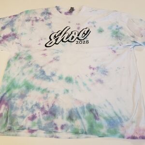 Tie-dye Shoc 2028 graphic tee shirt size varies